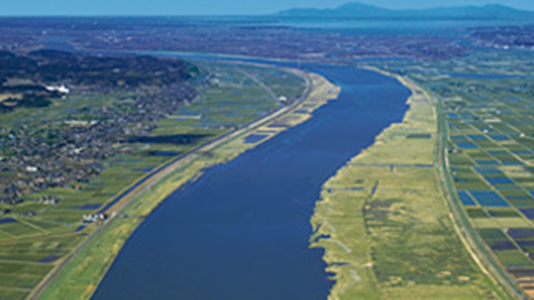 Symbiosis with the Tone River flowing nearby