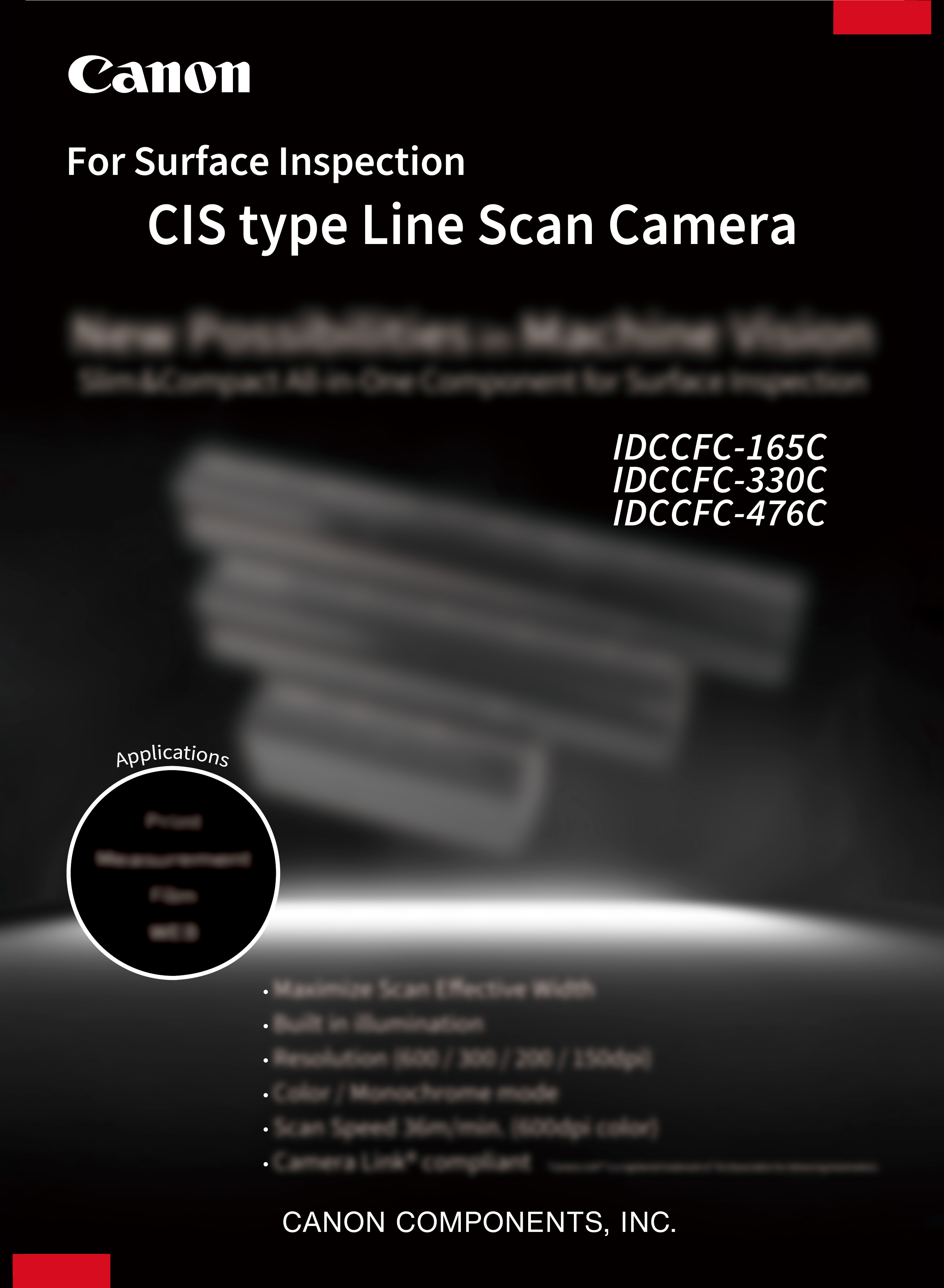 Catalog | CIS type Line Scan Camera | IDCCFC-165C／330C／476C