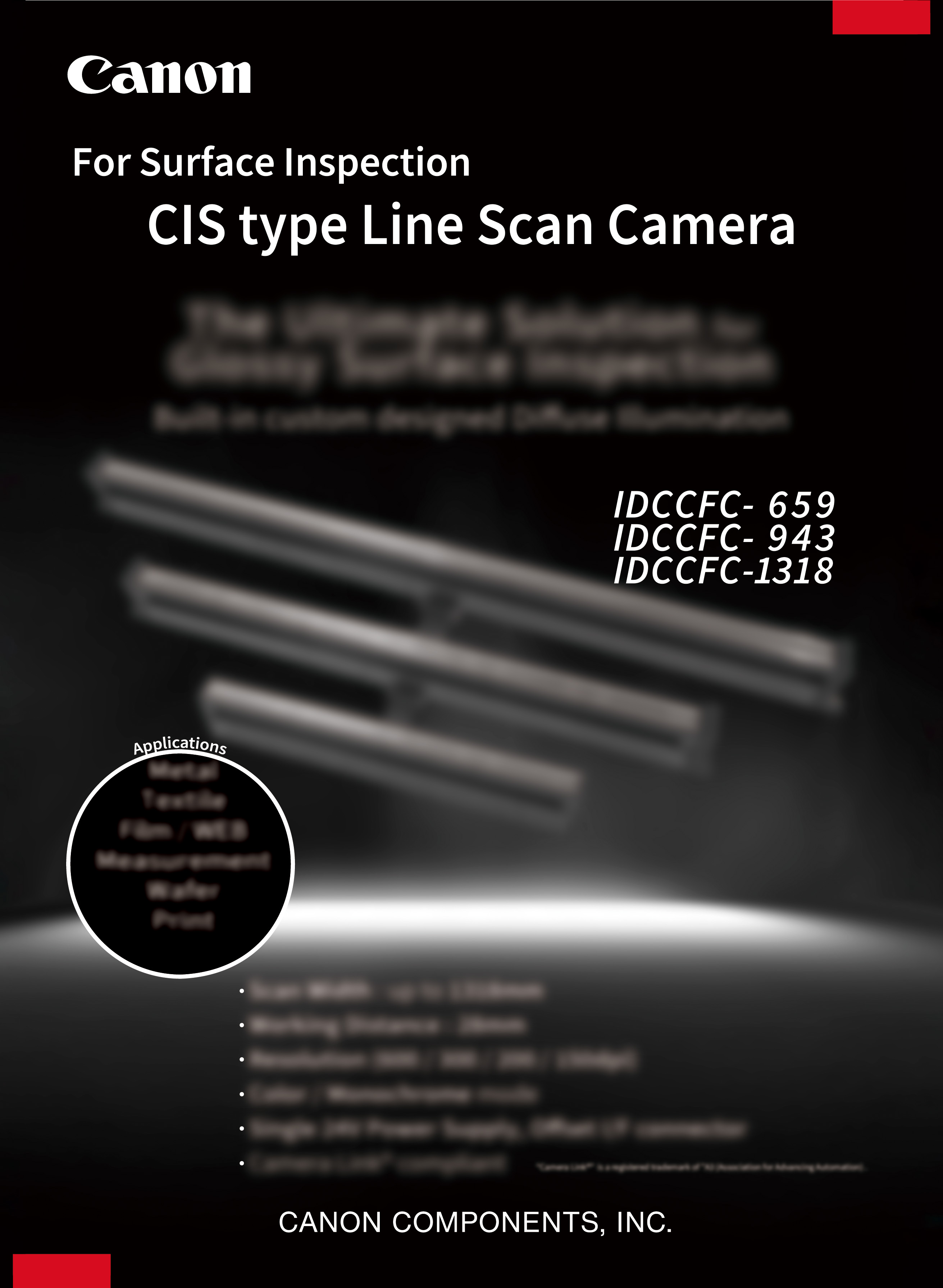 Catalog | CIS type Line Scan Camera | IDCCFC-659／943／1318