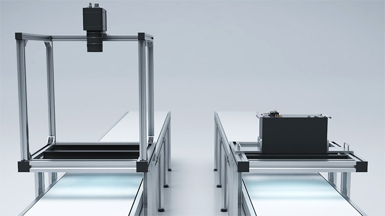 Compact type Line Scan Camera installed on a gantry