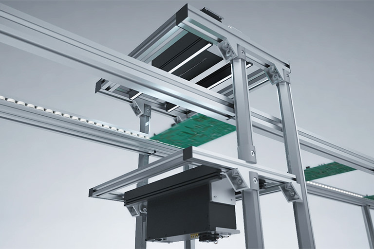 Top and bottom installation for dual-side board inspection